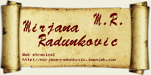 Mirjana Radunković vizit kartica